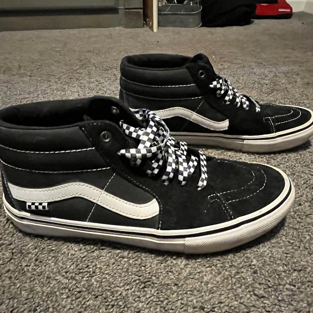Black and White Vans Sk8 High-Top Sneakers
